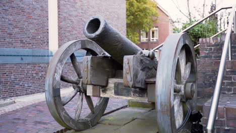 Close-Up-Of-Old-War-Canon-Displayed-Outdoor-In-Germany