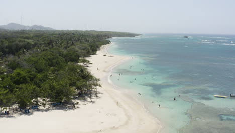 Picturesque-View-Of-The-Playa-Teco-Maimon-Beach-in-Dominican-Republic---aerial-shot