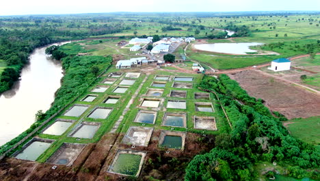 Fish-farming-tank-ponds-are-a-growing-business-in-Kokona,-Nigeria-as-seen-in-this-aerial-flyover