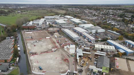 Mead-lane-Industrial-estate,-Hertford-Uk-drone-view