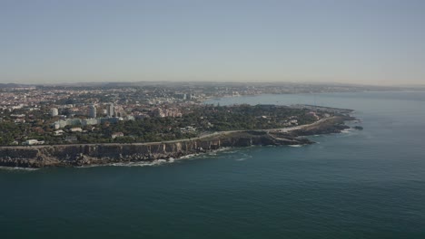 aerial-moving-around-about-bay-of-Cascais