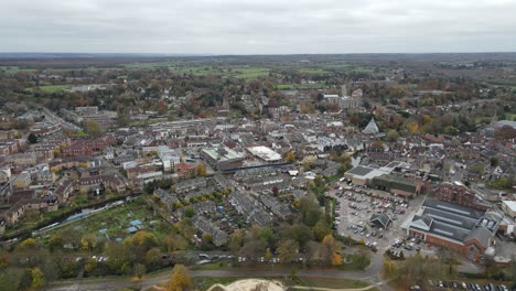 Hertford-,-town-centre-Hertfordshire-Uk-town-high-aerial-drone-view