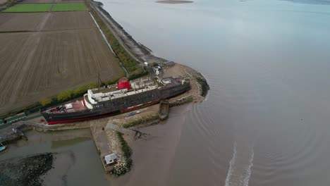 TSS-Duke-Of-Lancaster-Abandoned-Railway-Steamer-Passenger-Ship-Docked-In-Mostyn-Docks,-UK