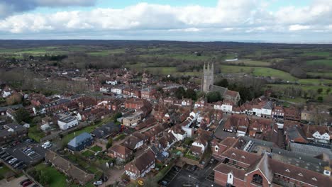 Tenterden-Kent-UK-Aerial-drone-footage-of-high-street-wide-shot