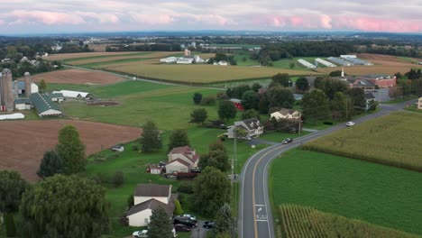 Aerial-of-rural-community-in-USA