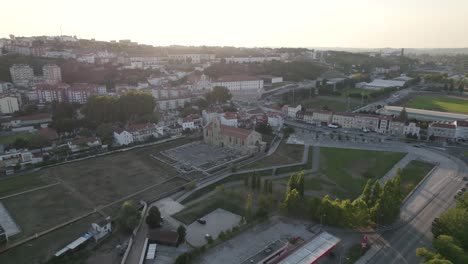 Santa-Clara-a-Velha-Monastery,-Coimbra,-Portugal.-Aerial-view