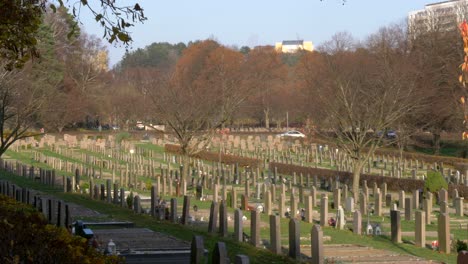 Panorama-Des-Friedhofs-Während-Der-Herbstsaison