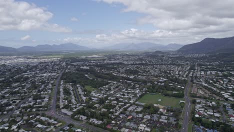 View-From-Above-Of-Tropical-City-Of-Cairns-In-North-Queensland,-Australia