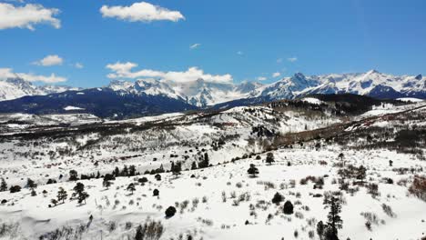 Beautiful-Snowy-White-Winterscape-Desolate-Rocky-Mountains,-Colorado,-USA