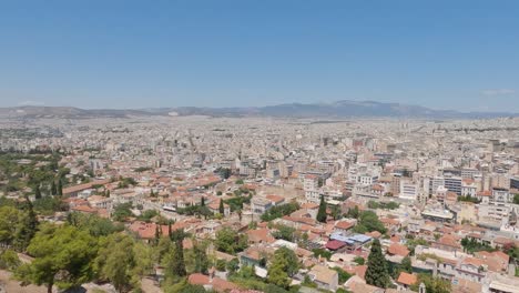 Aerial-cityscape-of-Athens,-one-of-the-oldest-cities,-capital-city-of-Greece,-viewpoint