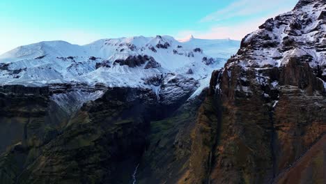 Scenic-View-Of-Rocky-Mountains-of-South-Iceland---aerial-shot