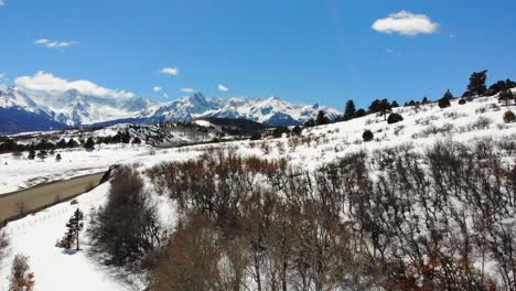 Schneebedeckte-Winterlandschaft-In-Der-Wunderschönen-Felsigen-Bergkette-Colorado,-Usa