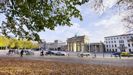 Autumn-Scenery-in-Berlin-with-Foliage-in-Front-of-Brandenburg-Gate