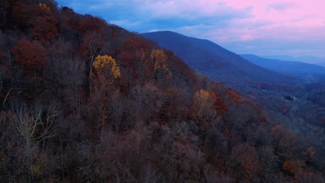 Aerial-drone-video-footage-of-the-beautiful-Appalachian-Mountains-during-fall-autumn-with-beautiful-golden-light-and-skies