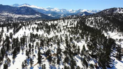 Beautiful-Snowy-Winterscape-Rocky-Mountain-Range-In-Colorado,-USA