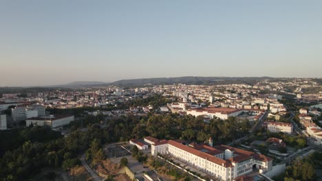 Aerial-view-of-Portugal-Coimbra-city,-Portuguese-landscape-tourism-destination