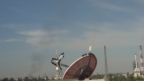 slow-motion-of-birds-flying-in-a-refinery