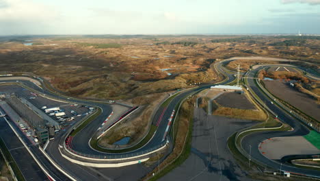 Aerial-View-of-Zandvoort-F1-Circuit-in-the-Netherlands---drone-shot