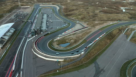 Aerial-of-the-Zandvoort-Circuit-in-The-Netherlands---drone-shot