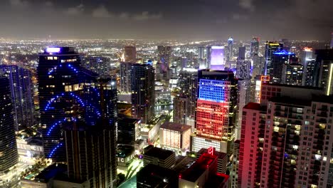 Timelapse-of-Miami-From-above-during-Fireworks-in-Brickell