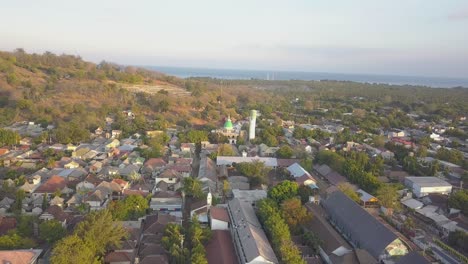 Drone-Shot-Over-Mosque-Sunrise-Gili-Trawangan