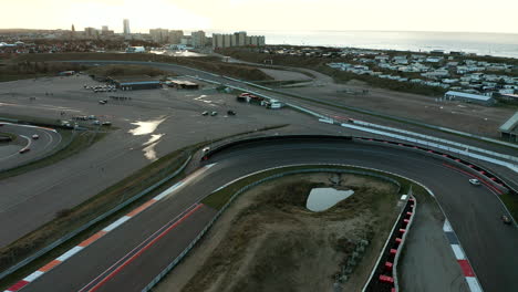 Aerial-View-of-Zandvoort-Race-Track-in-the-Netherlands---drone-shot