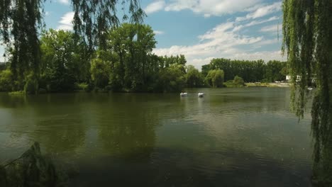 Boote-Auf-Einem-See-In-Einem-Stadtpark