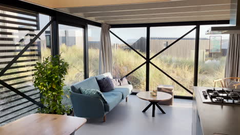 A-beautiful-interior-house-design-in-Holiday-park-resort-at-Qurios,-Zandvoort,-in-Netherlands