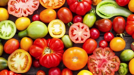 Draufsichthintergrund-Mit-Tomaten
