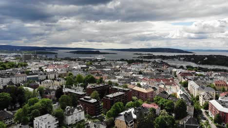 Antenne:-Stadt-Oslo-In-Norwegen-Vom-Vigeland-Park-Aus-Gesehen