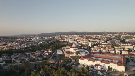 Aerial-panoramic-view-of-Portuguese-Coimbra-beautiful-historic-city-in-Portugal