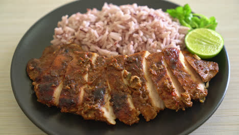 spicy-grilled-Jamaican-jerk-chicken-with-rice---Jamaican-food-style