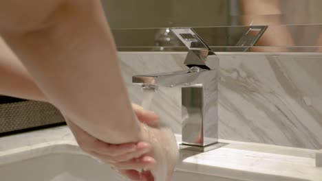 Washing-hands-rubbing-for-corona-virus-prevention,-hygiene-to-stop-spreading-coronavirus
