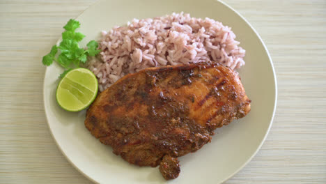 spicy-grilled-Jamaican-jerk-chicken-with-rice---Jamaican-food-style