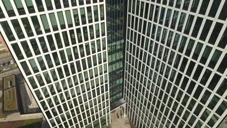 Aerial-Shot-of-Glass-Skyscraper