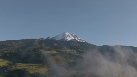 Hoher-Berggipfel-Des-Vulkans-Pico-De-Orizaba-In-Veracruz,-Mexiko---Antenne