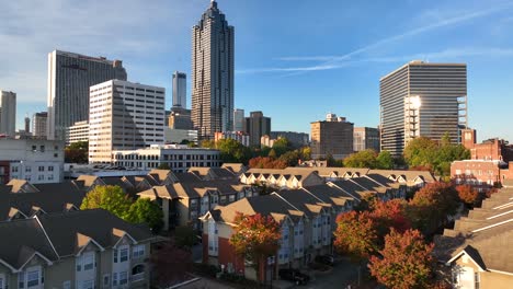 Residential-housing,-homes-in-downtown-Atlanta-Georgia-during-autumn