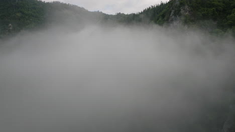 Foggy-Clouds-Revealed-Natural-Park-In-Caucasus-Mountains-At-Borjomi-Nature-Reserve-In-Southern-Georgia