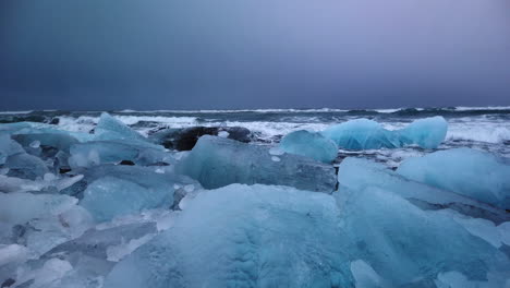 Ice-formations-on-Diamond-beach-in-Iceland-winter-time-4k