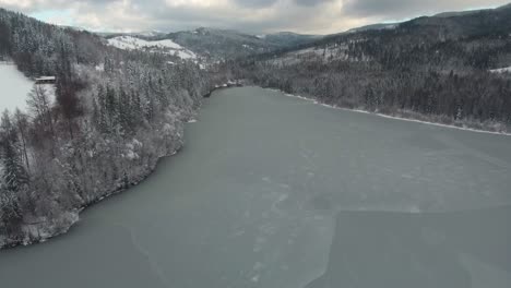 Aerial-View-of-Beautiful-Icy-Lake