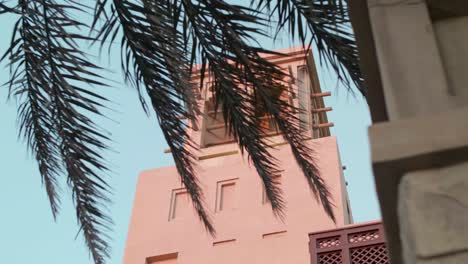 Arabic-Architecture-House-Behind-Palm-Tree