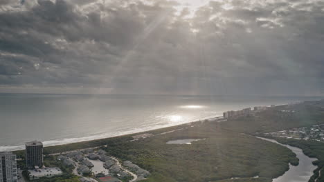 Aerial-Timelapse-of-a-beach-and-intercoastal-in-Ft