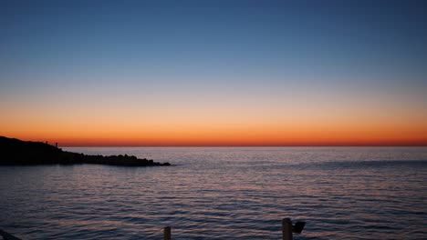 Static-Shot-of-Mediterranean-Sea-Sunset-Colors-on-Lebanon-Coast