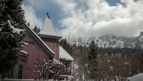 Time-Lapse-of-Winter-Scenery-in-Ouray,-Colorado-USA