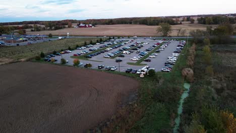 Cars-parked-in-a-carpool-lot-between-Lansing-and-Grand-Rapids