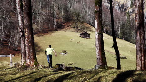 Huyendo-Hacia-La-Naturaleza-En-Los-Bosques-De-Suiza-Solo