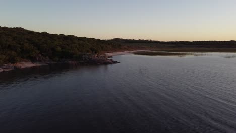Laguna-Negra-or-Black-Lagoon-at-sunset,-Uruguay