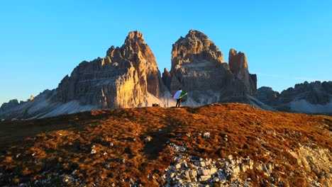 Footage-filmed-at-Rifugio-Auronzo,-Tri-Cine-up-the-mountains-in-Italian-Dolomites