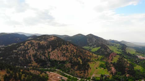 Colorado-Bewaldete-Berge-Und-Hügelspitzen-Mit-üppigen-Grünen-Grasfeldern-An-Der-Basis