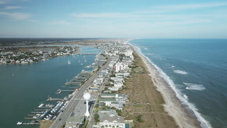 Wrightsville-Beach-scenic-aerial-view-tracking-towards-vast-expanse